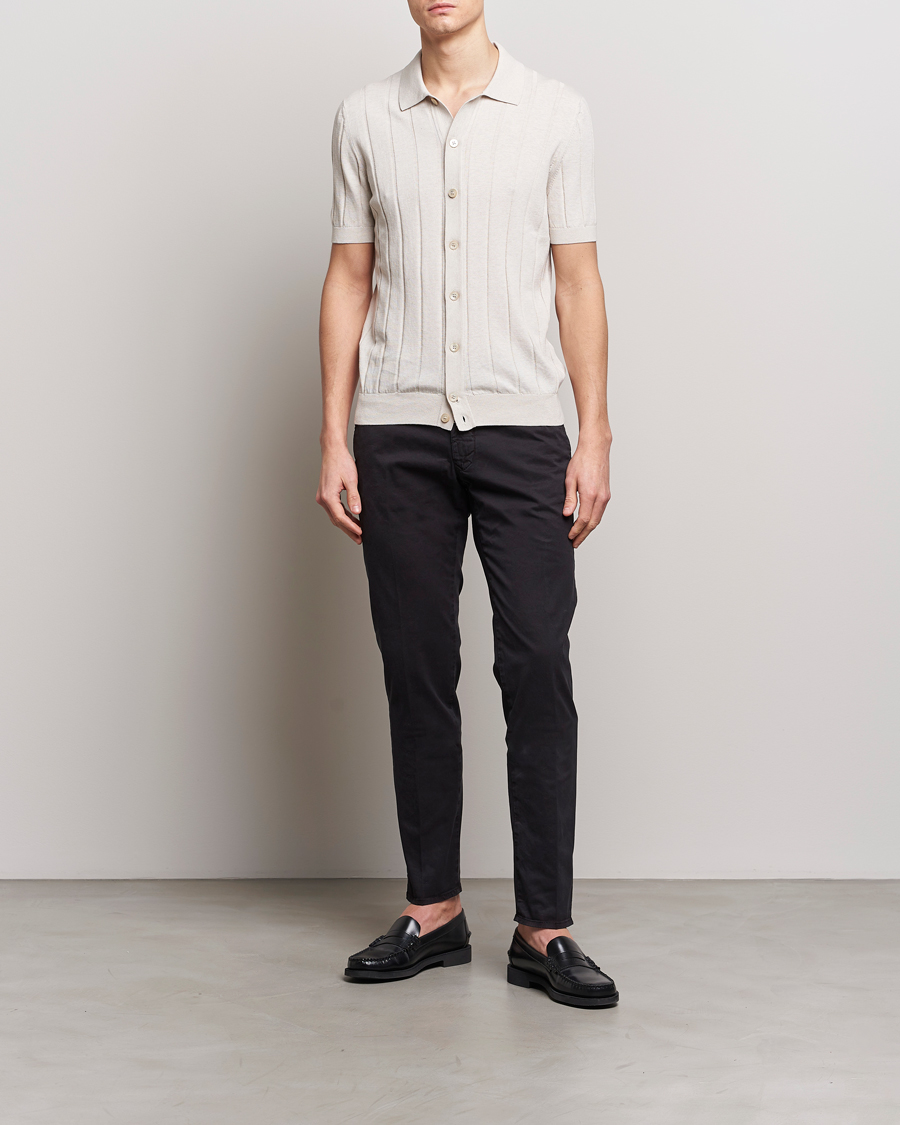 Herr | Byxor | Incotex | Slim Fit Garment Dyed Slacks Black