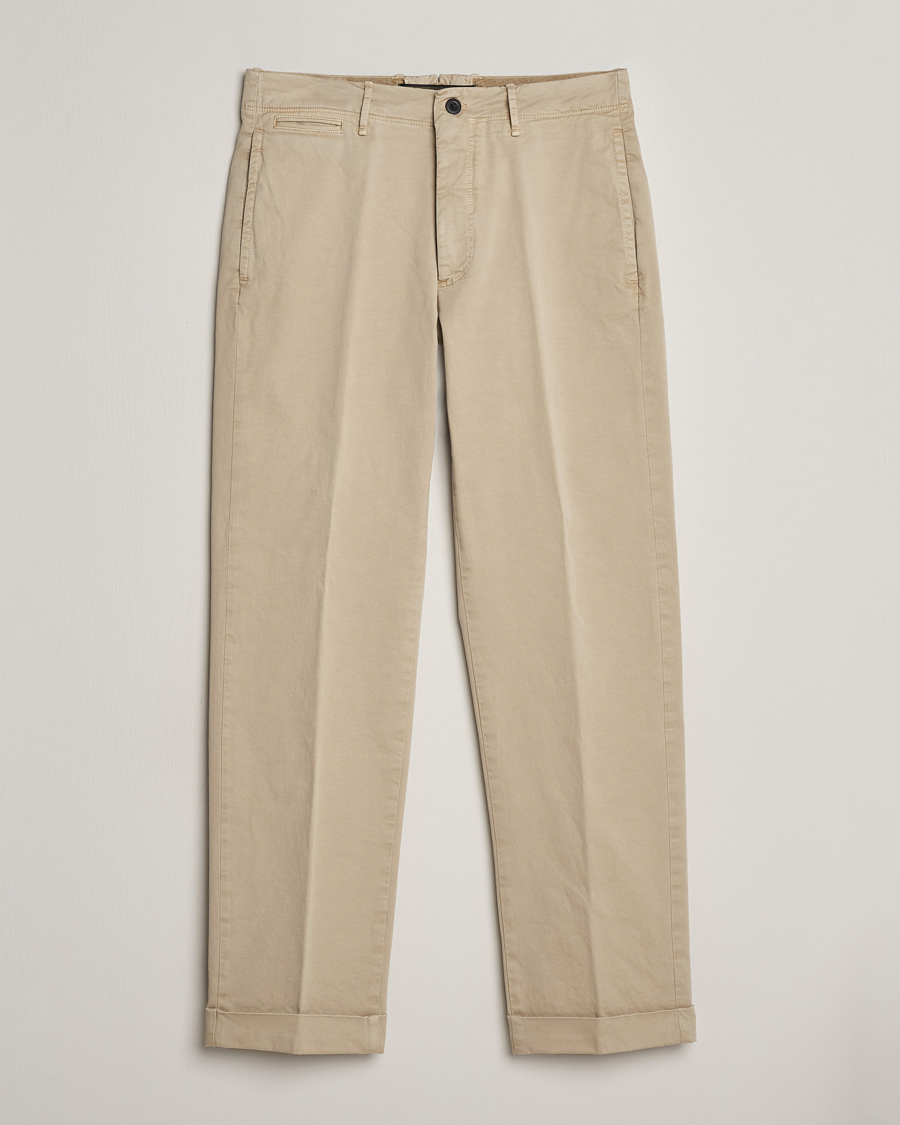 Herr | Byxor | Incotex | Regular Fit Cotton Stretch Slacks Beige