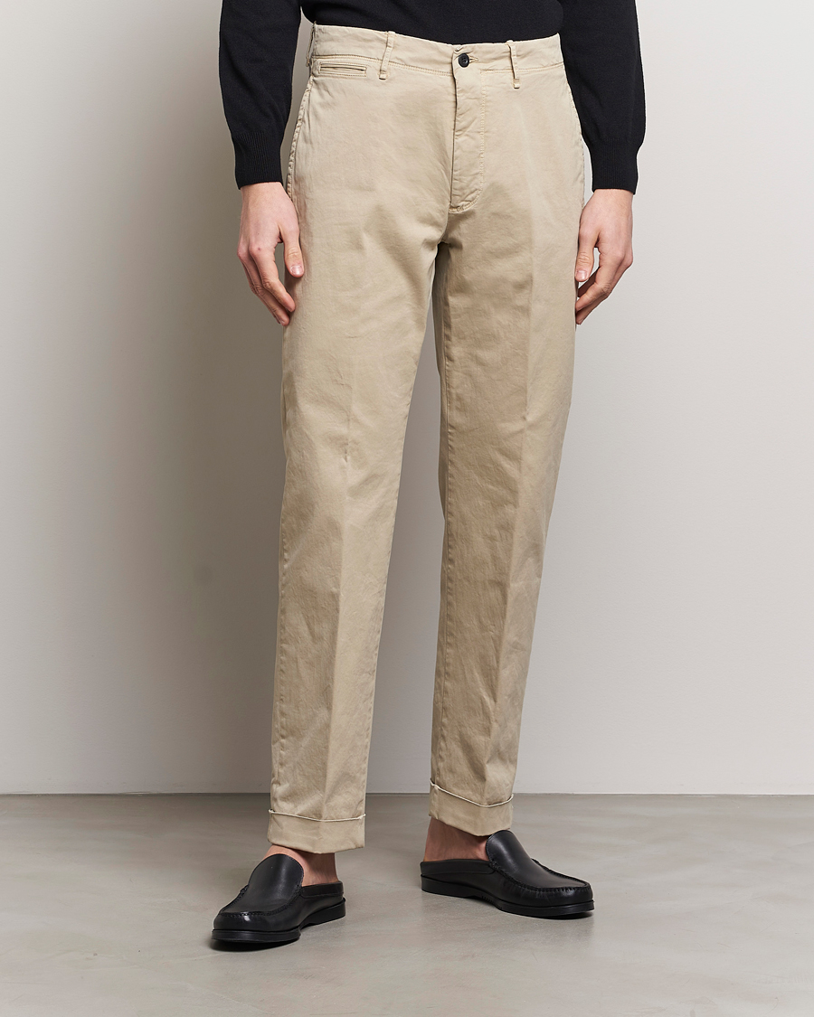 Herr | Italian Department | Incotex | Regular Fit Cotton Stretch Slacks Beige