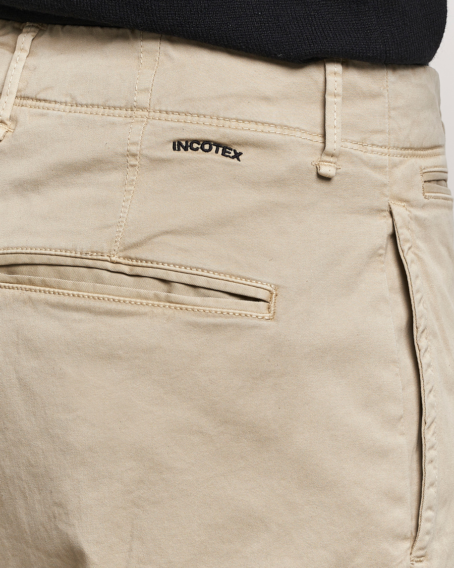 Herr | Byxor | Incotex | Regular Fit Cotton Stretch Slacks Beige