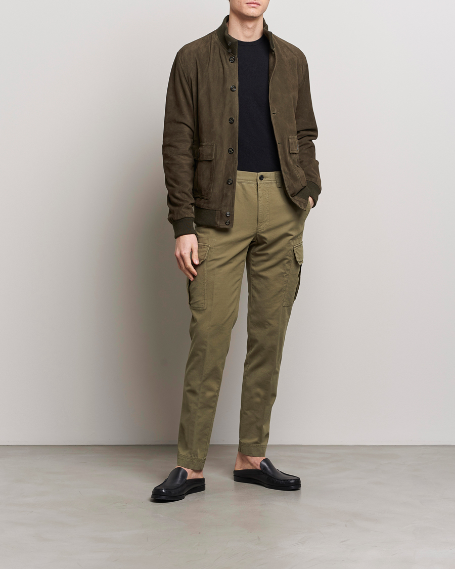 Herr | Byxor | Incotex | Slim Fit Cargo Pants Military Green
