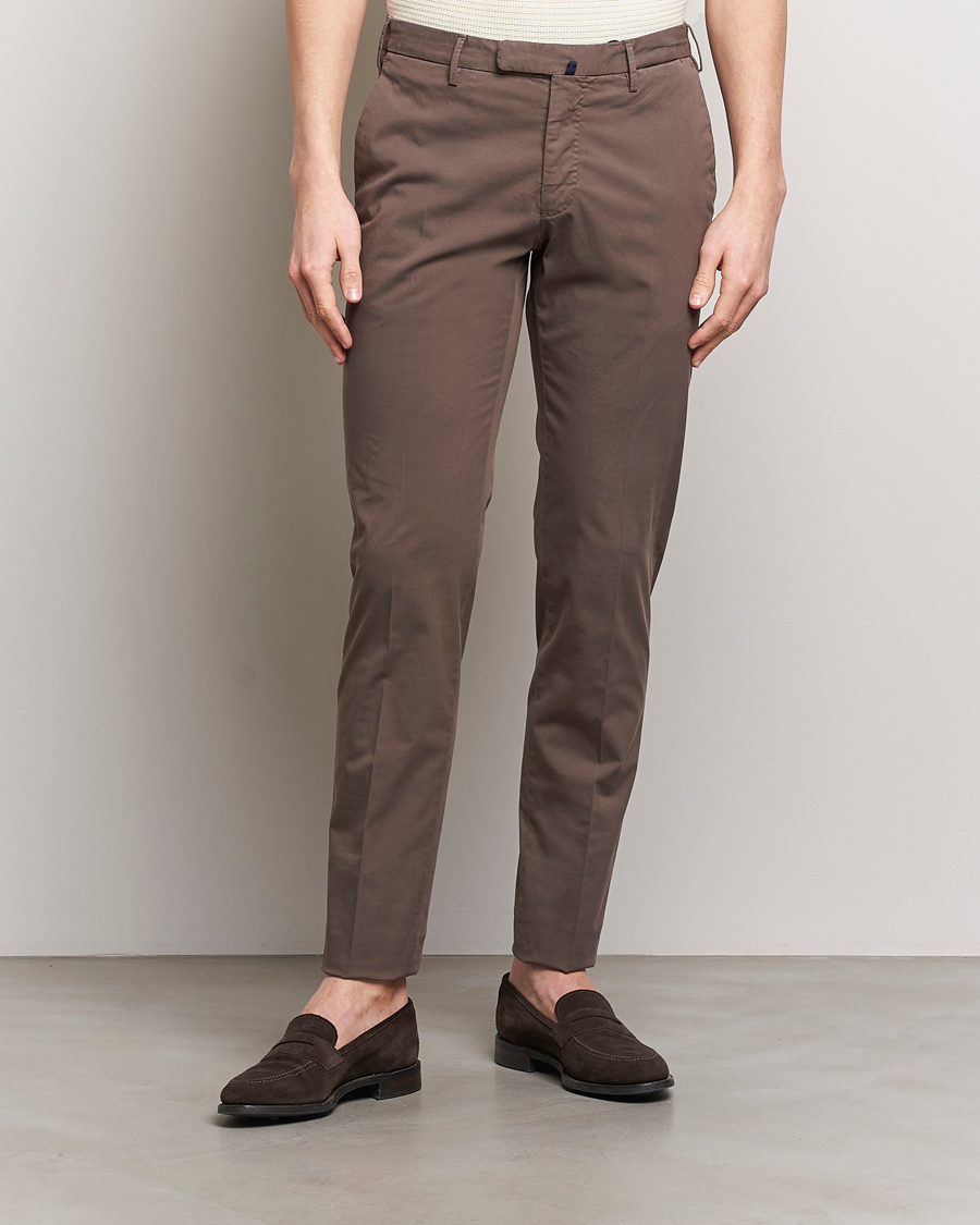 Herr | Byxor | Incotex | Slim Fit Comfort Chinos Dark Brown