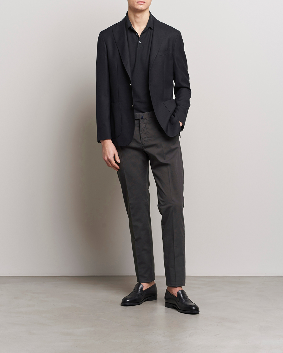 Herr | Byxor | Incotex | Slim Fit Comfort Chinos Charcoal