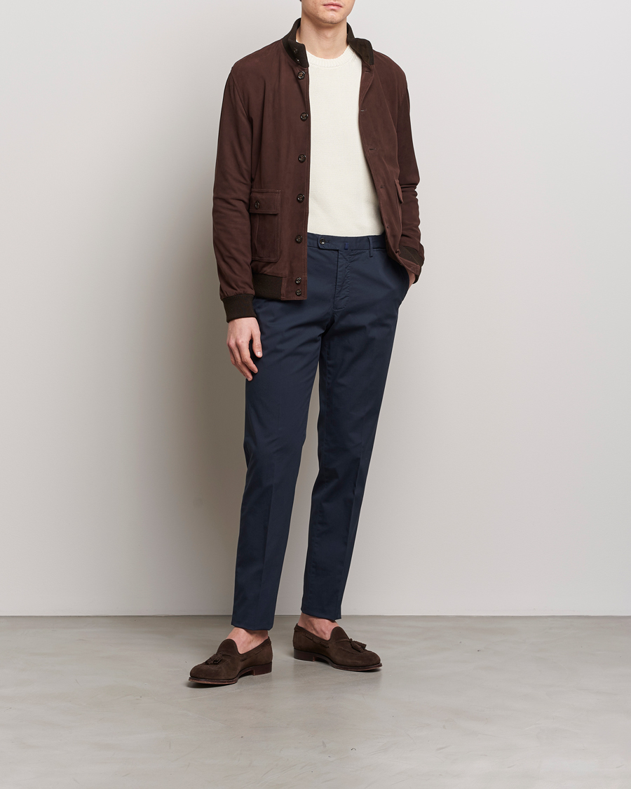 Herr | Byxor | Incotex | Regular Fit Comfort Chinos Navy