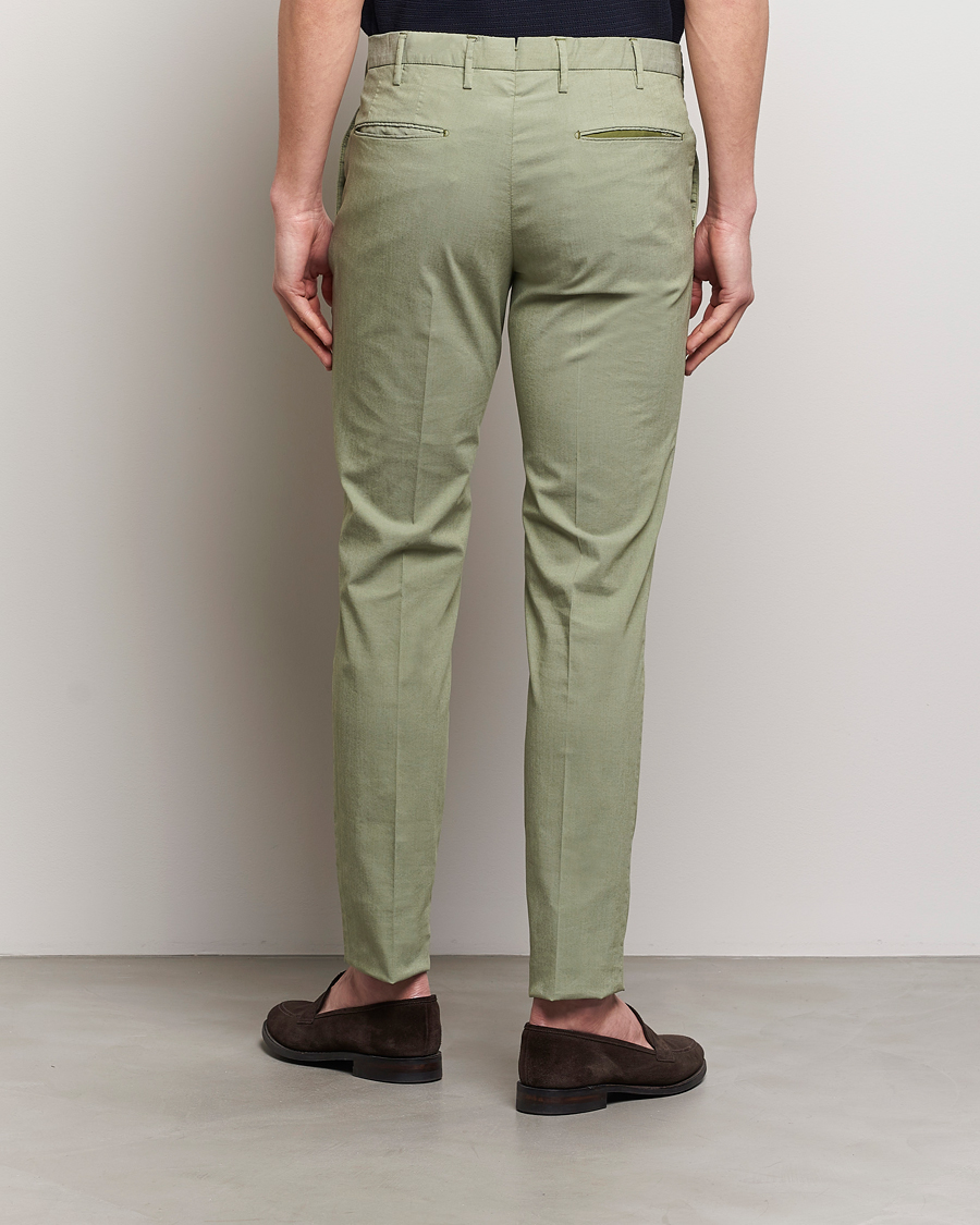 Herr | Byxor | Incotex | Slim Fit Washed Cotton Comfort Trousers Olive