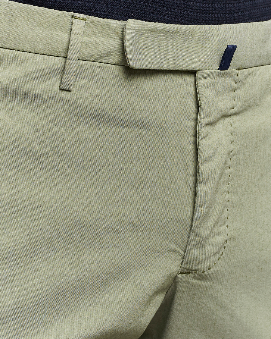 Herr | Byxor | Incotex | Slim Fit Washed Cotton Comfort Trousers Olive
