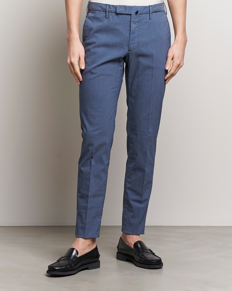 Herr | Incotex | Incotex | Slim Fit Washed Cotton Comfort Trousers Dark Blue