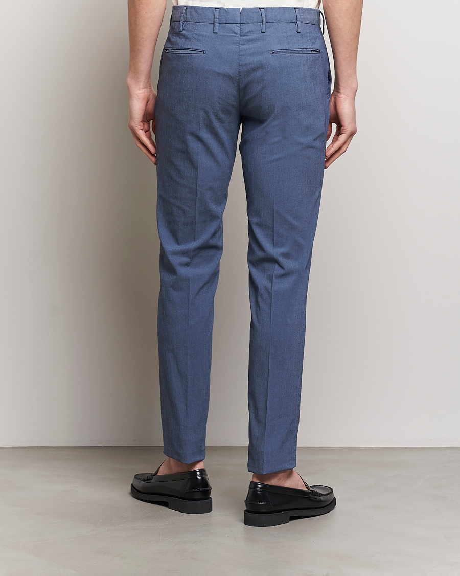 Herr | Byxor | Incotex | Slim Fit Washed Cotton Comfort Trousers Dark Blue