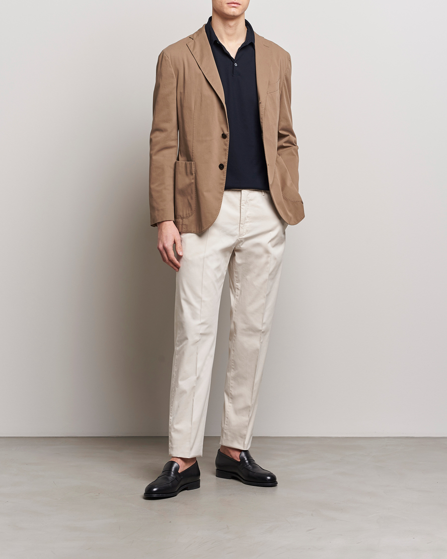 Herr | Byxor | Incotex | Straight Fit Garment Dyed Chinos Off White