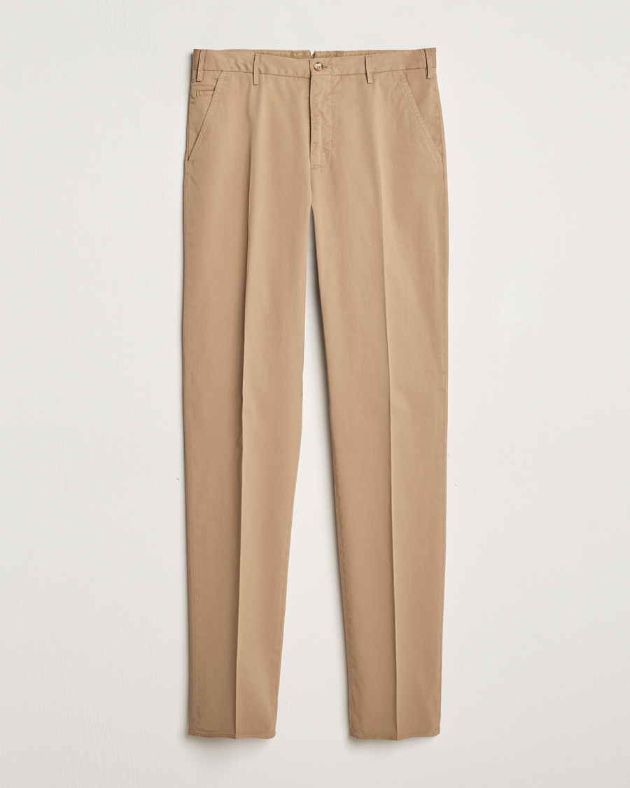 Herr | Byxor | Incotex | Straight Fit Garment Dyed Chinos Beige