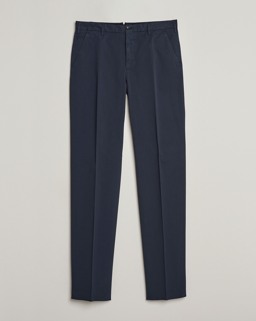 Herr | Byxor | Incotex | Straight Fit Garment Dyed Chinos Navy
