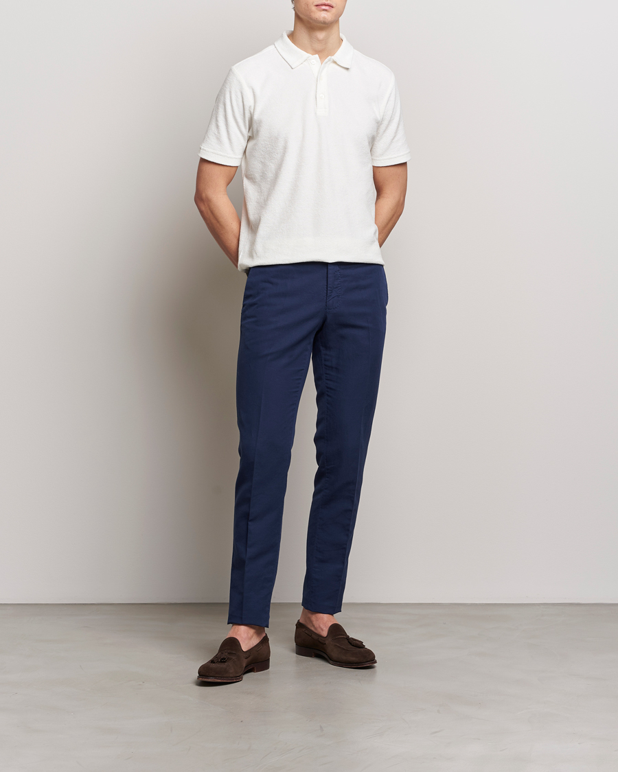Herr | Byxor | Incotex | Slim Fit Chinolino Trousers Navy