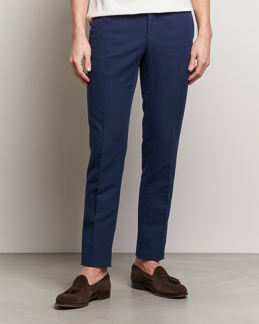 Herr | Italian Department | Incotex | Slim Fit Chinolino Trousers Navy