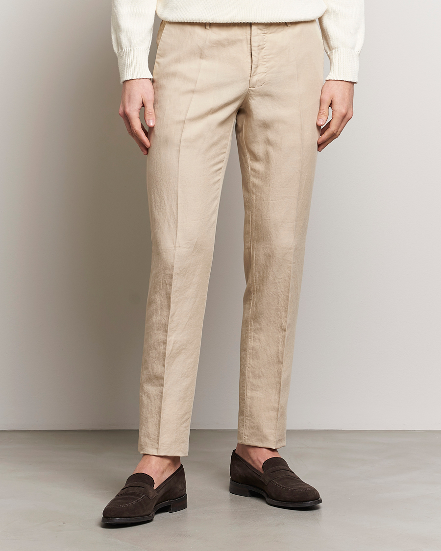 Herr | Lojalitetserbjudande | Incotex | Slim Fit Chinolino Trousers Light Beige