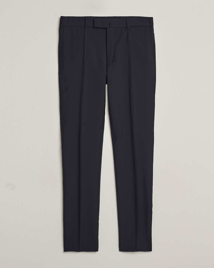 Herr | Byxor | Incotex | Slim Fit Tropical Wool Trousers Navy