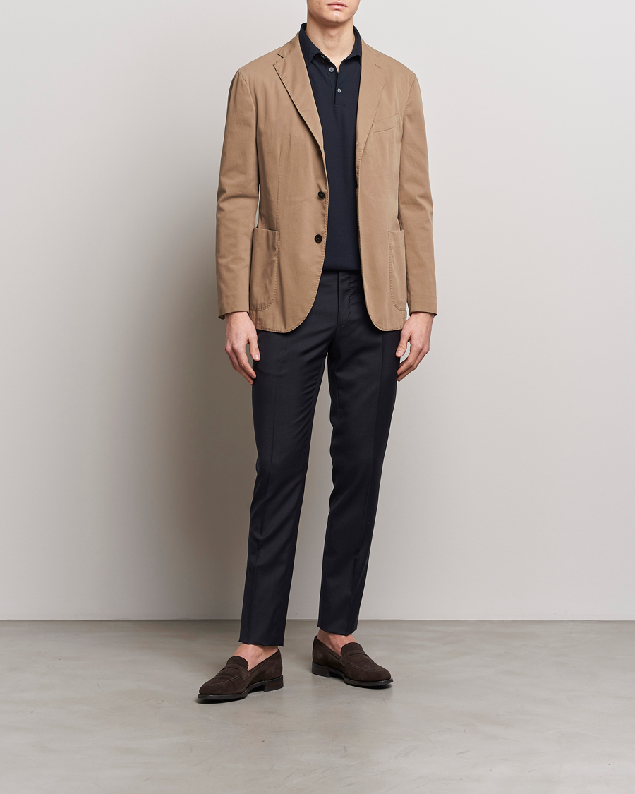 Herr | Byxor | Incotex | Slim Fit Tropical Wool Trousers Navy