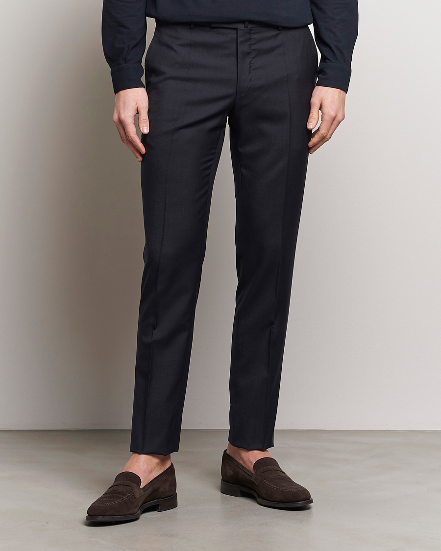 Herr | Slowear | Incotex | Slim Fit Tropical Wool Trousers Navy