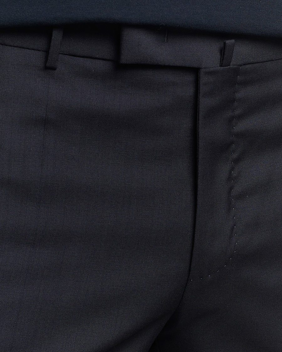 Herr | Byxor | Incotex | Slim Fit Tropical Wool Trousers Navy
