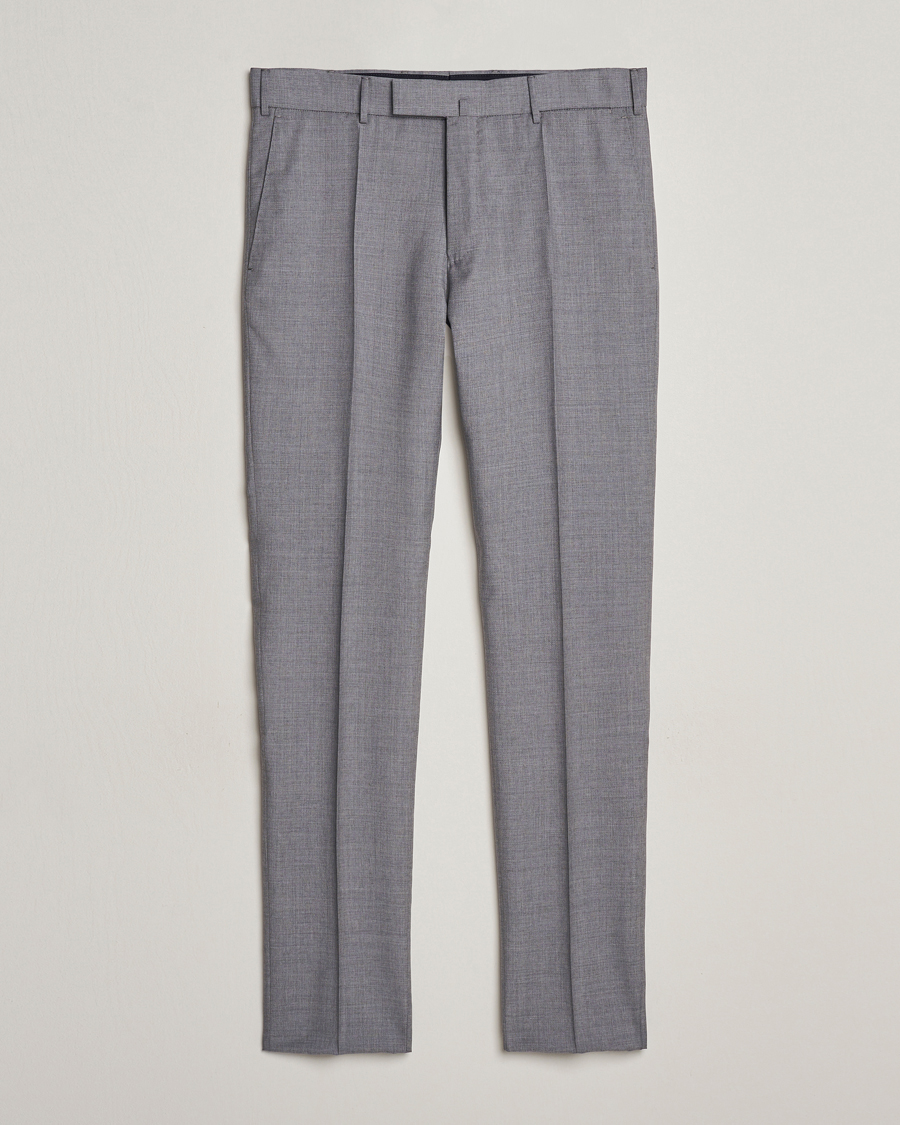 Herr | Byxor | Incotex | Slim Fit Tropical Wool Trousers Light Grey