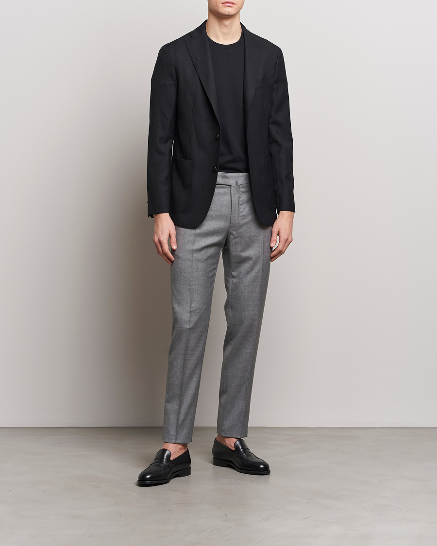 Herr | Byxor | Incotex | Slim Fit Tropical Wool Trousers Light Grey