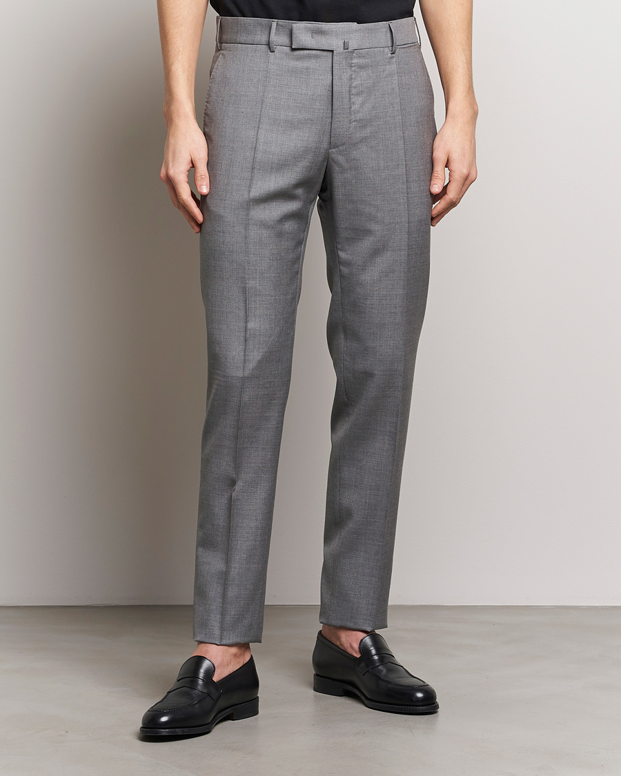 Herr | Kostymbyxor | Incotex | Slim Fit Tropical Wool Trousers Light Grey