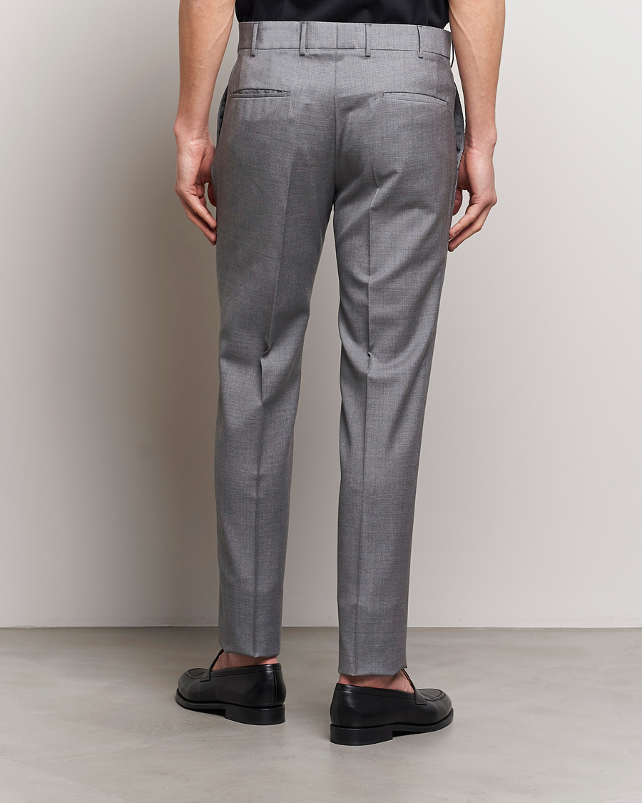 Herr | Byxor | Incotex | Slim Fit Tropical Wool Trousers Light Grey