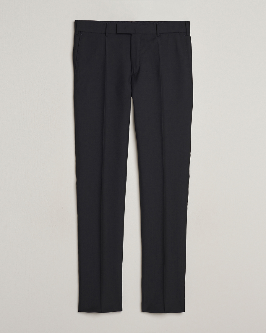 Herr | Byxor | Incotex | Slim Fit Tropical Wool Trousers Black