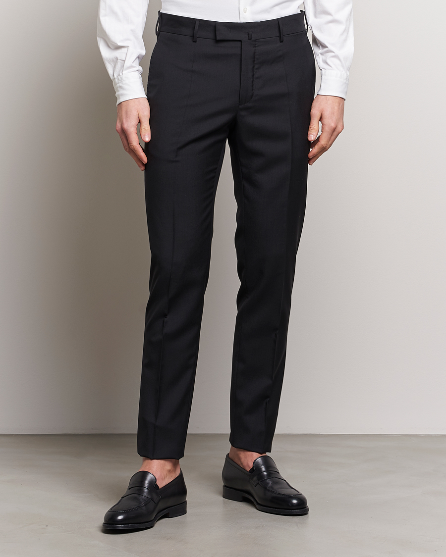 Herr | Kostymbyxor | Incotex | Slim Fit Tropical Wool Trousers Black