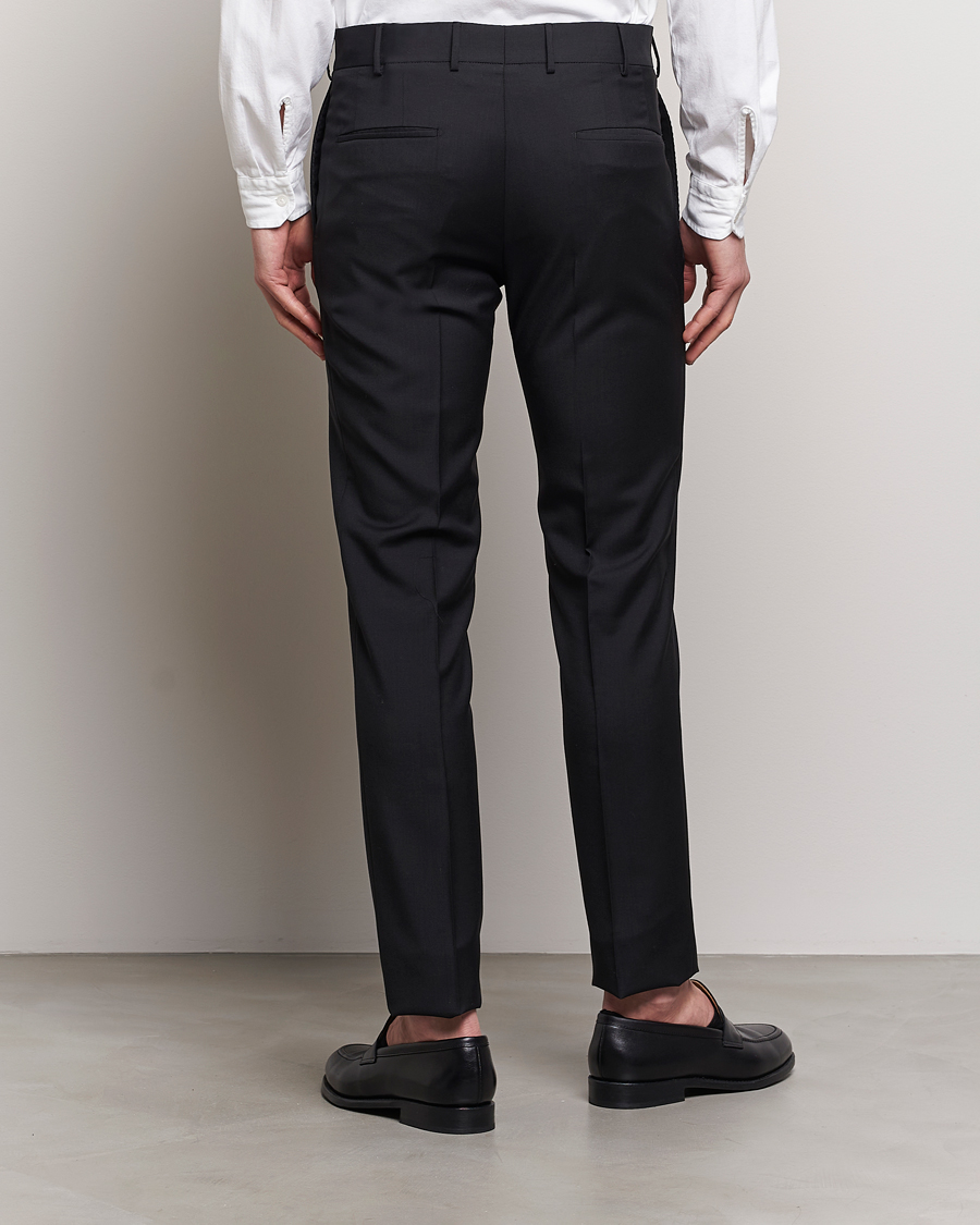 Herr | Byxor | Incotex | Slim Fit Tropical Wool Trousers Black