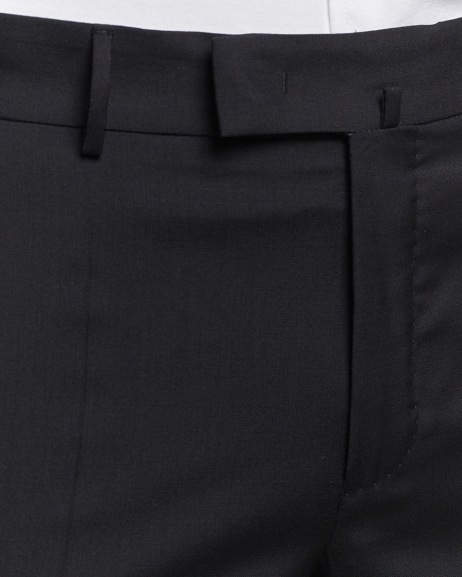 Herr | Byxor | Incotex | Slim Fit Tropical Wool Trousers Black