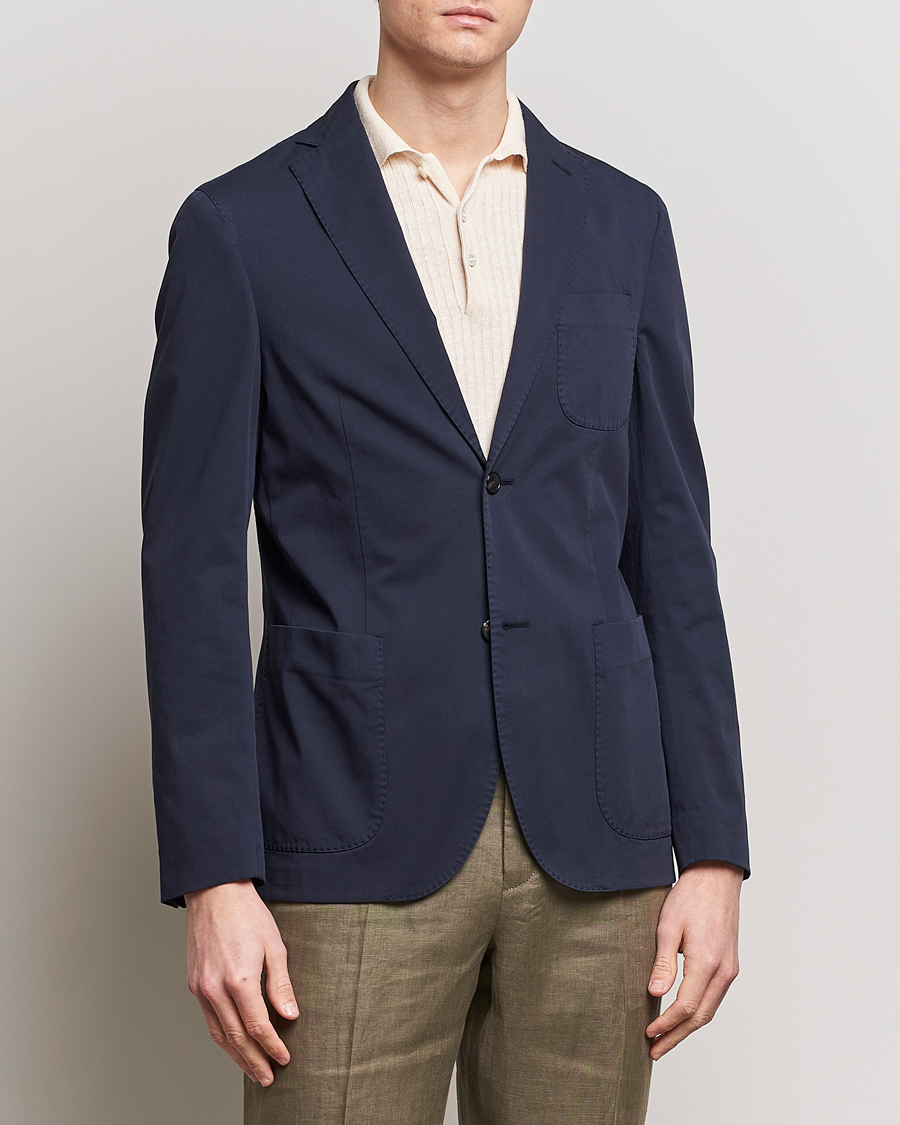 Herr |  | Incotex | Unconstructed Comfort Cotton Blazer Navy