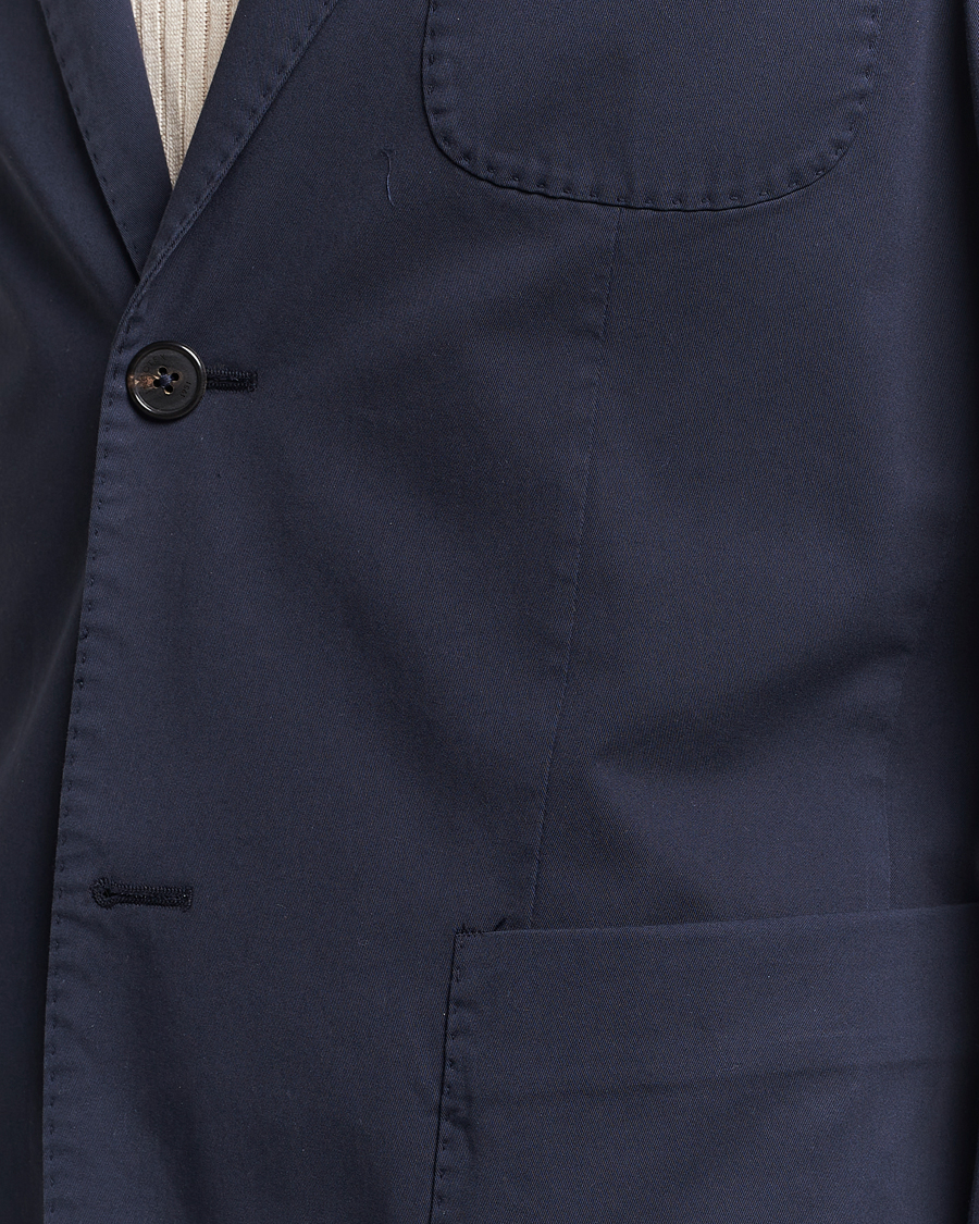 Herr | Kavajer | Incotex | Unconstructed Comfort Cotton Blazer Navy