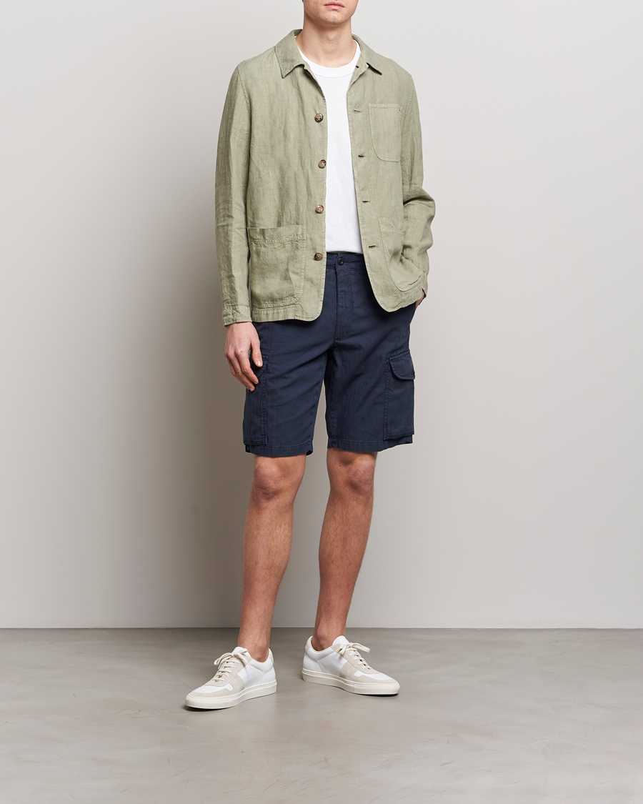 Herr | Shorts | Incotex | Cotton Cargo Shorts Navy