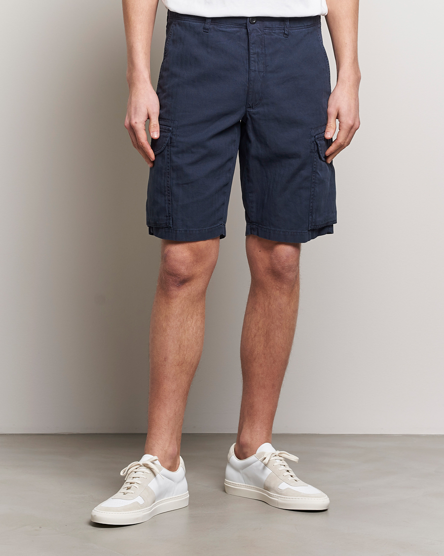Herr | Shorts | Incotex | Cotton Cargo Shorts Navy