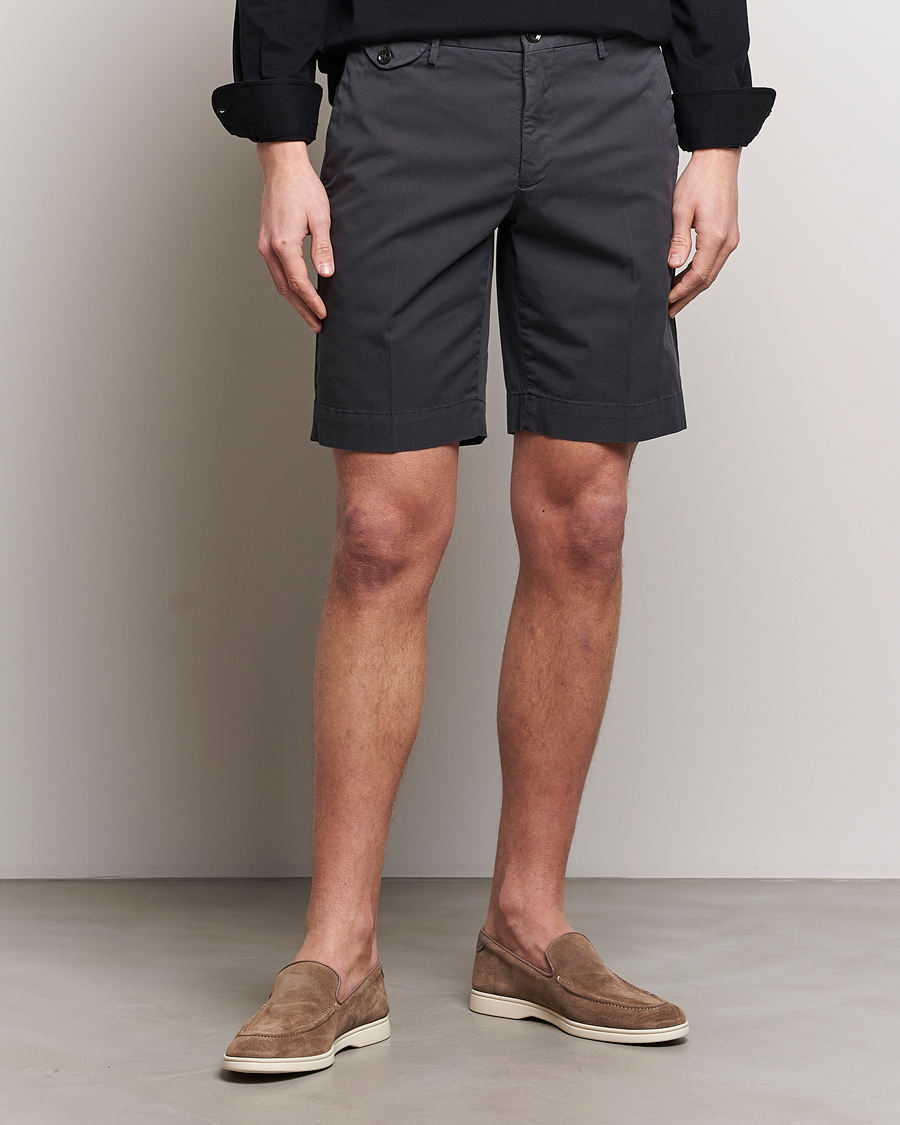 Herr | Chinosshorts | Incotex | Cotton Comfort Shorts Black