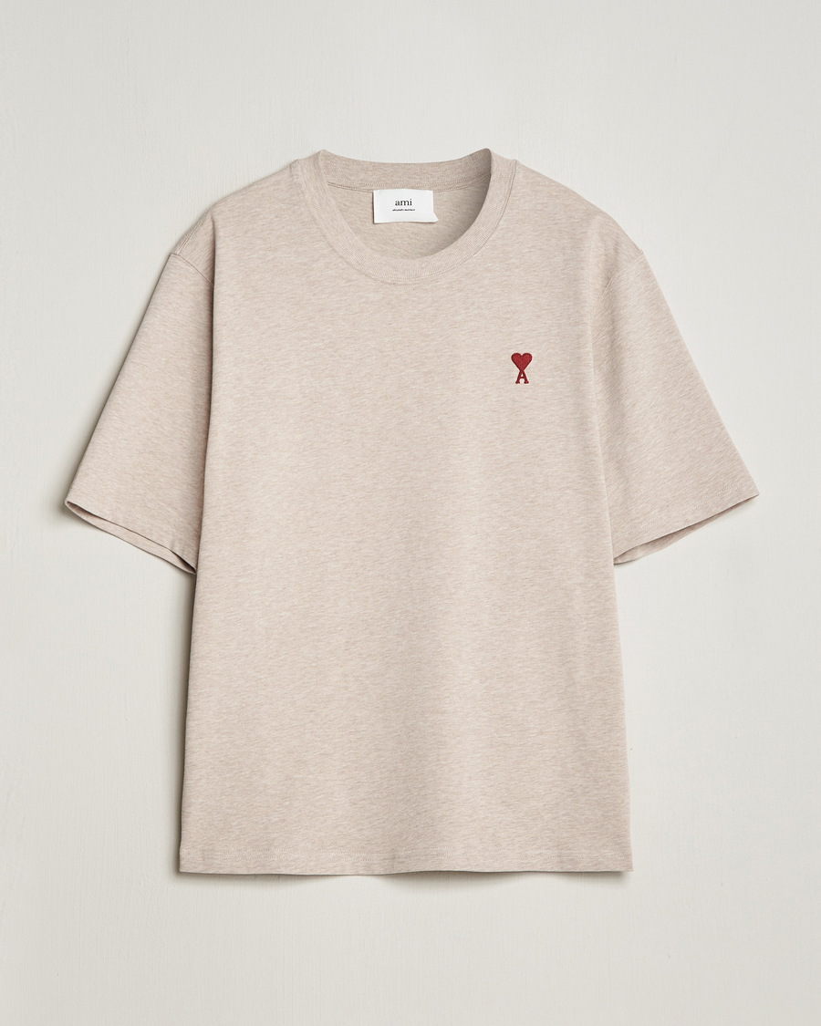 Herr | T-Shirts | AMI | Heart Logo T-Shirt Heather Light Beige