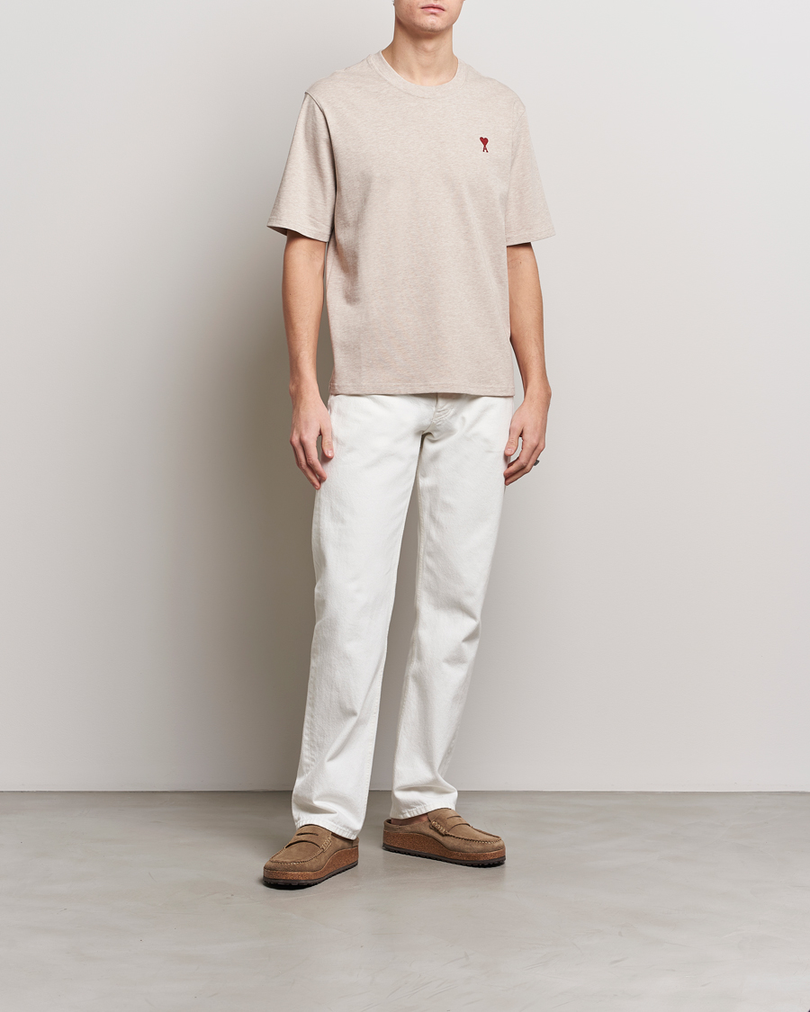 Herr | T-Shirts | AMI | Heart Logo T-Shirt Heather Light Beige