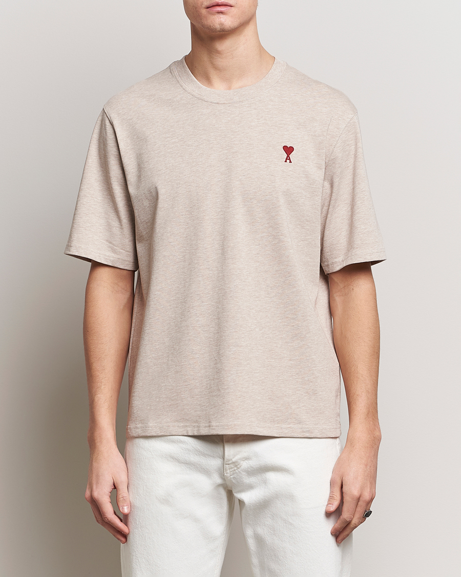 Herr | T-Shirts | AMI | Heart Logo T-Shirt Heather Light Beige