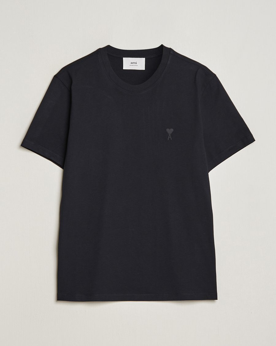 Herr | T-Shirts | AMI | Tonal Heart Logo T-Shirt Black