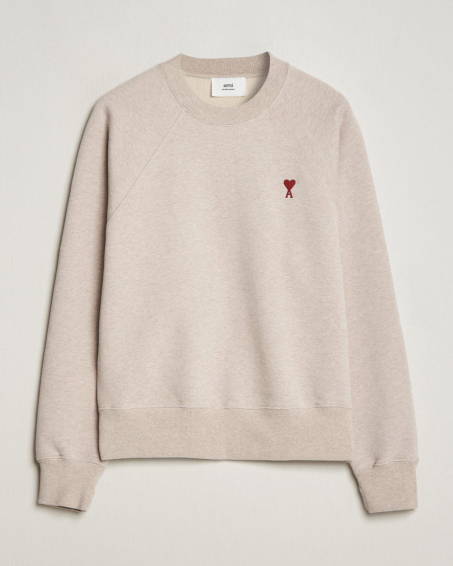 Herr | Tröjor | AMI | Heart Logo Sweatshirt Heather Light Beige