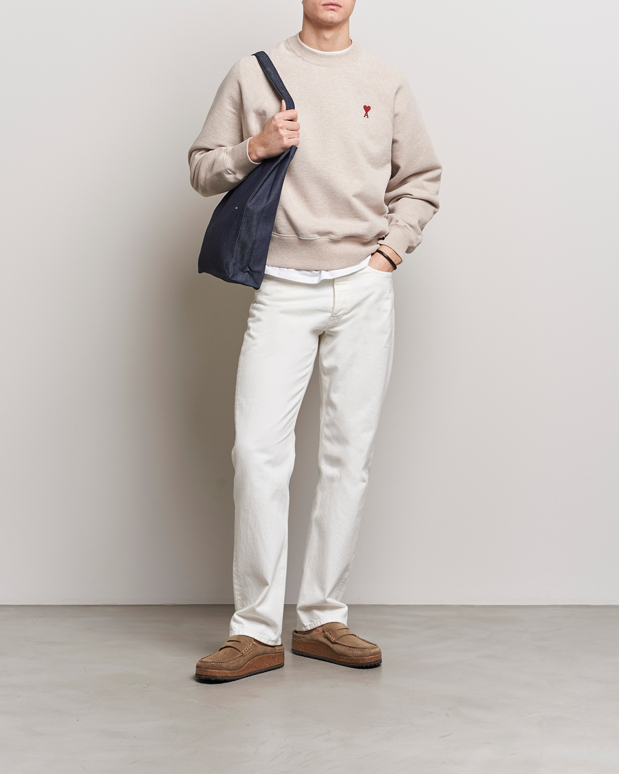 Herr | Tröjor | AMI | Heart Logo Sweatshirt Heather Light Beige