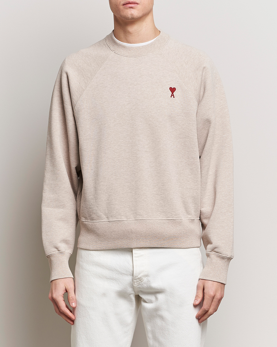 Herr | Avdelningar | AMI | Heart Logo Sweatshirt Heather Light Beige