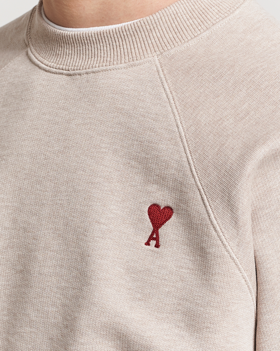 Herr | Tröjor | AMI | Heart Logo Sweatshirt Heather Light Beige