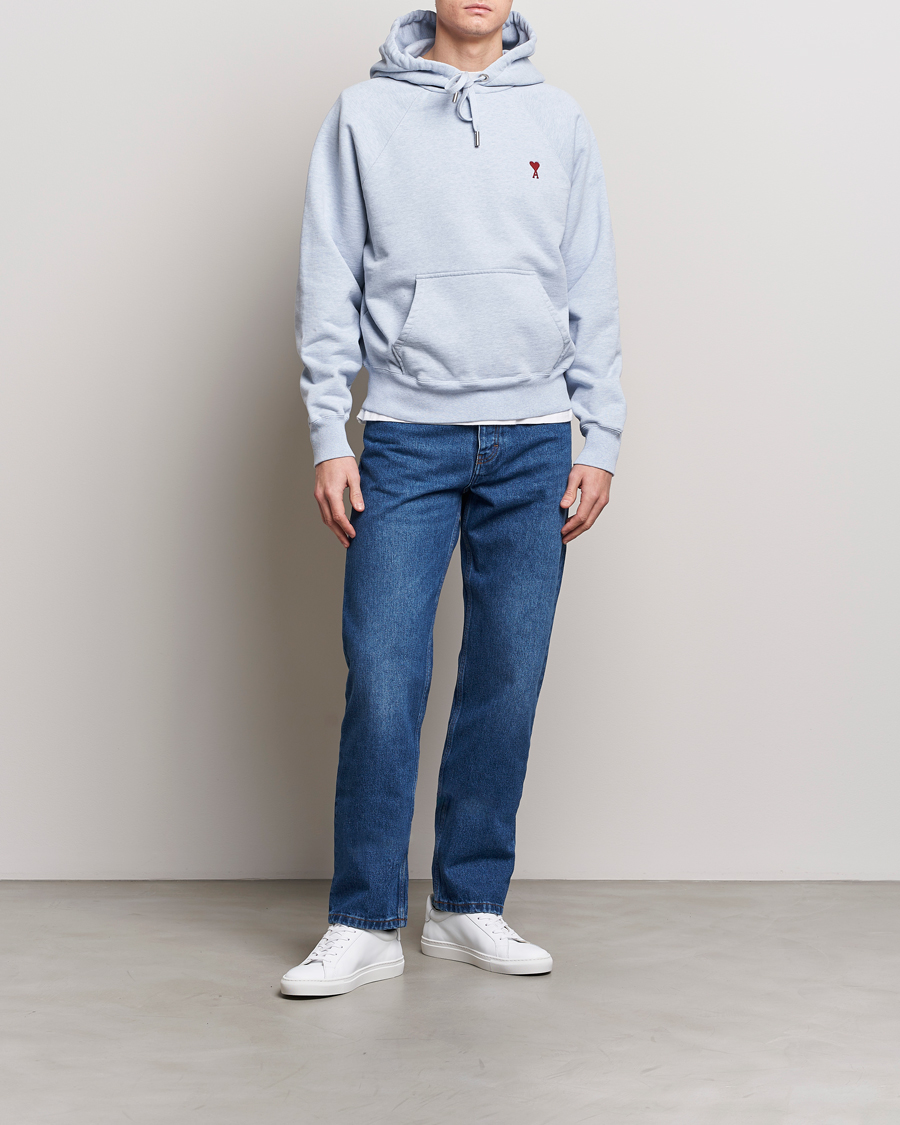 Herr | Tröjor | AMI | Heart Logo Hoodie Heather Blue