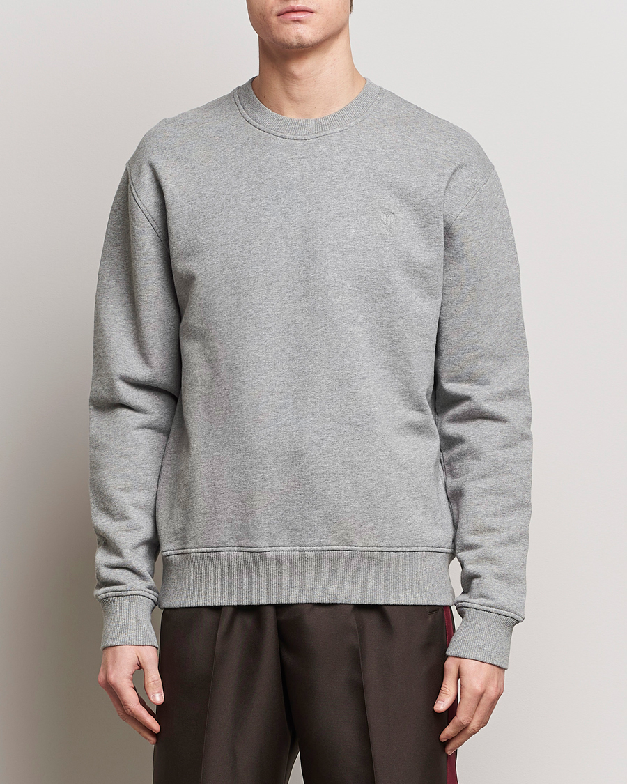 Herr | AMI | AMI | Tonal Heart Logo Sweatshirt Heather Grey