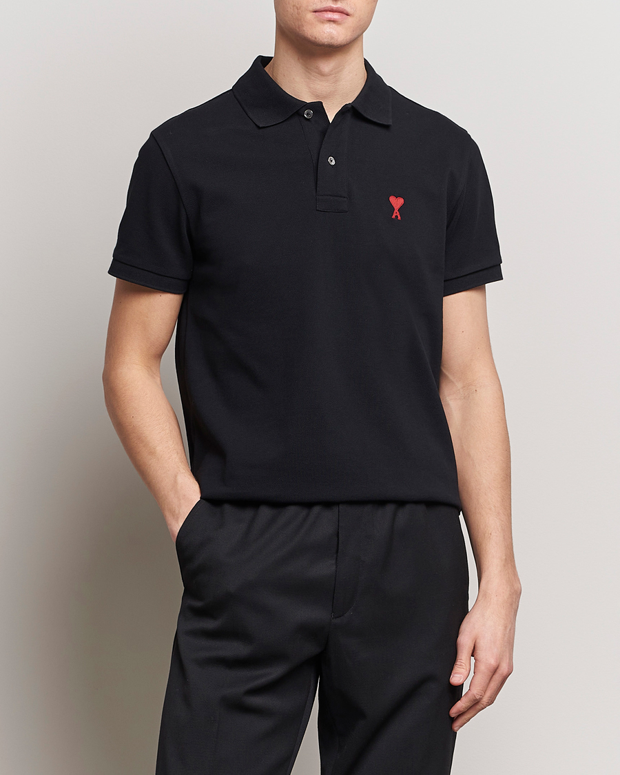 Herr | Avdelningar | AMI | Heart Logo Piquet Polo Black