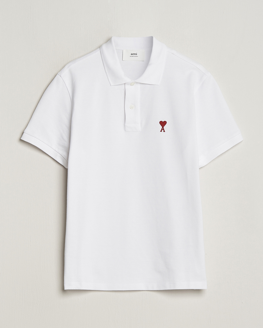 Herr | Pikéer | AMI | Heart Logo Piquet Polo White