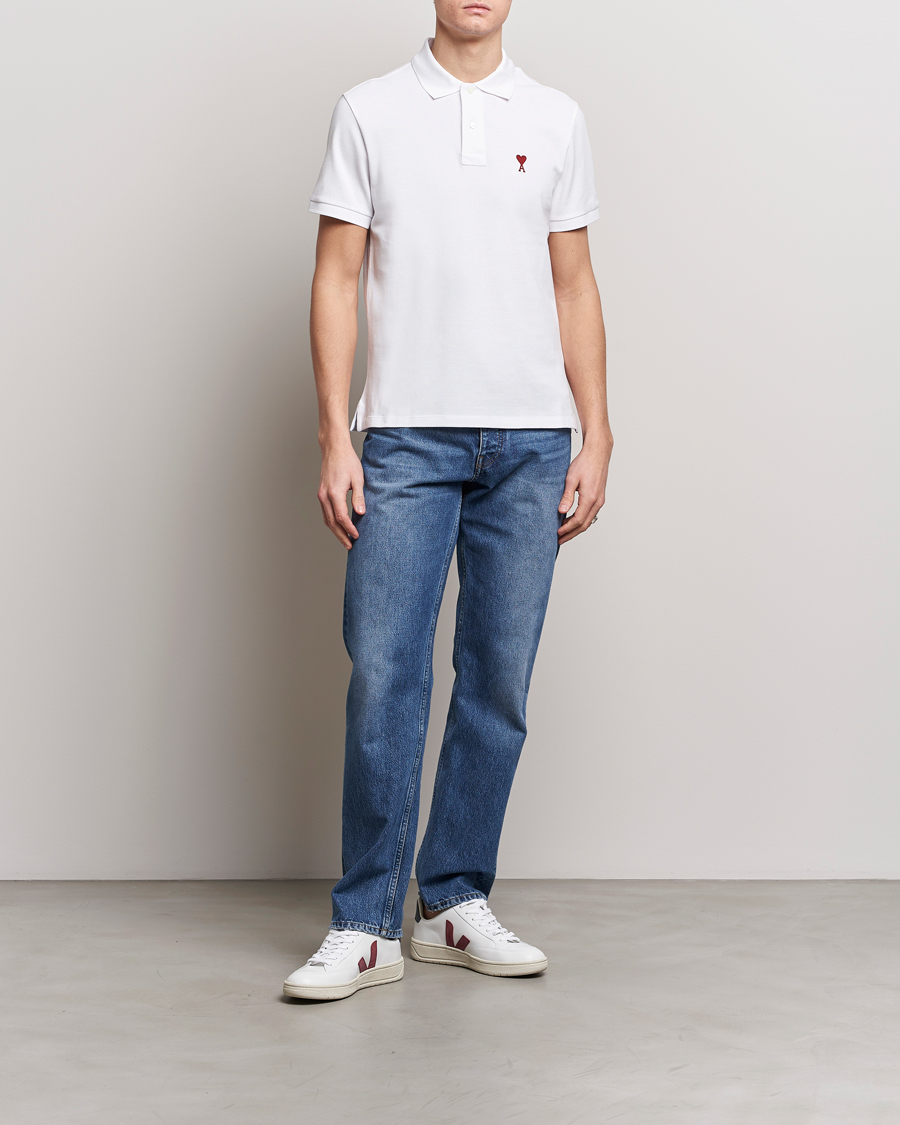 Herr | Pikéer | AMI | Heart Logo Piquet Polo White