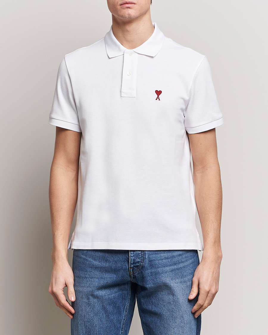 Herr | Contemporary Creators | AMI | Heart Logo Piquet Polo White