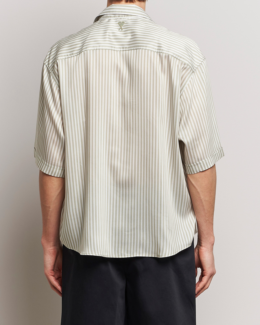 Herr | Skjortor | AMI | Boxy Fit Striped Short Sleeve Shirt Chalk/Sage